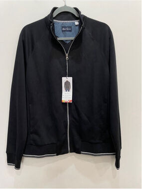 Robert Graham Deluxe Knit Lightweight Zip Up Bomber Jacket Men's Size S Casual